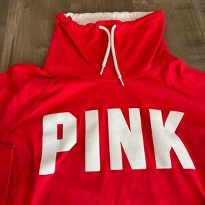 Victoria's Secret Pink Ultimate Pullover Sweatshirt Large Cowl Neck Running Neon